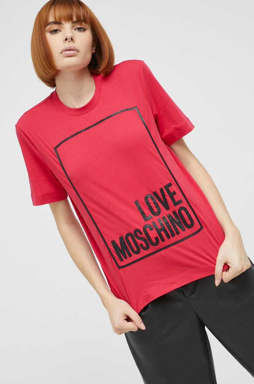 Love Moschino Памучна тениска - Pepit.bg