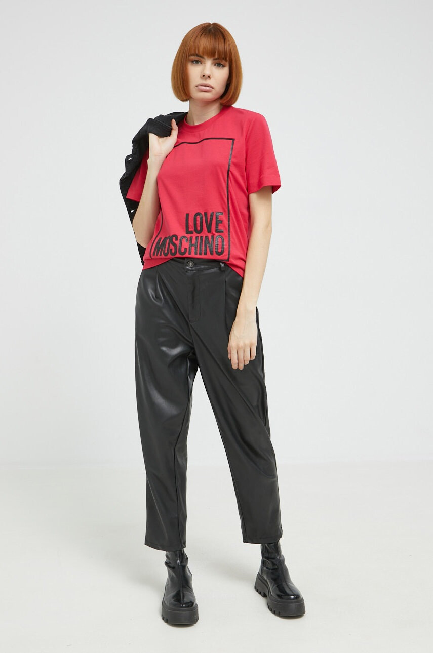 Love Moschino Памучна тениска - Pepit.bg