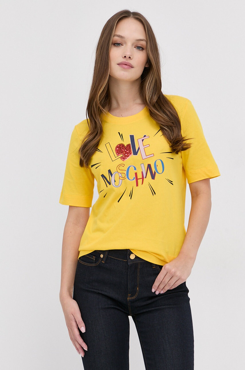 Love Moschino Памучна тениска - Pepit.bg