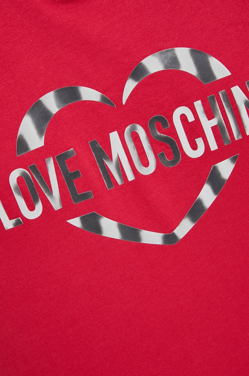 Love Moschino Памучна тениска в червено - Pepit.bg