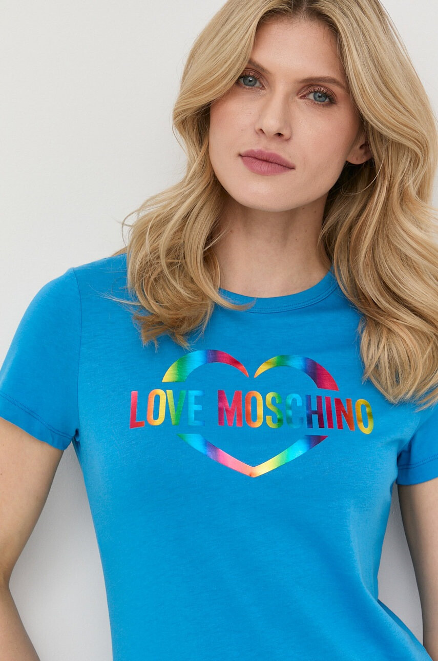 Love Moschino Памучна тениска - Pepit.bg