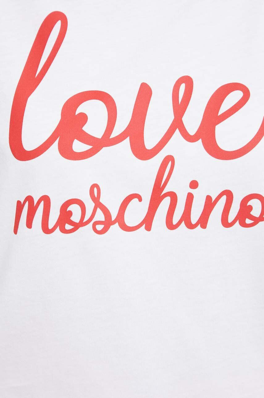 Love Moschino Памучна тениска в бяло - Pepit.bg