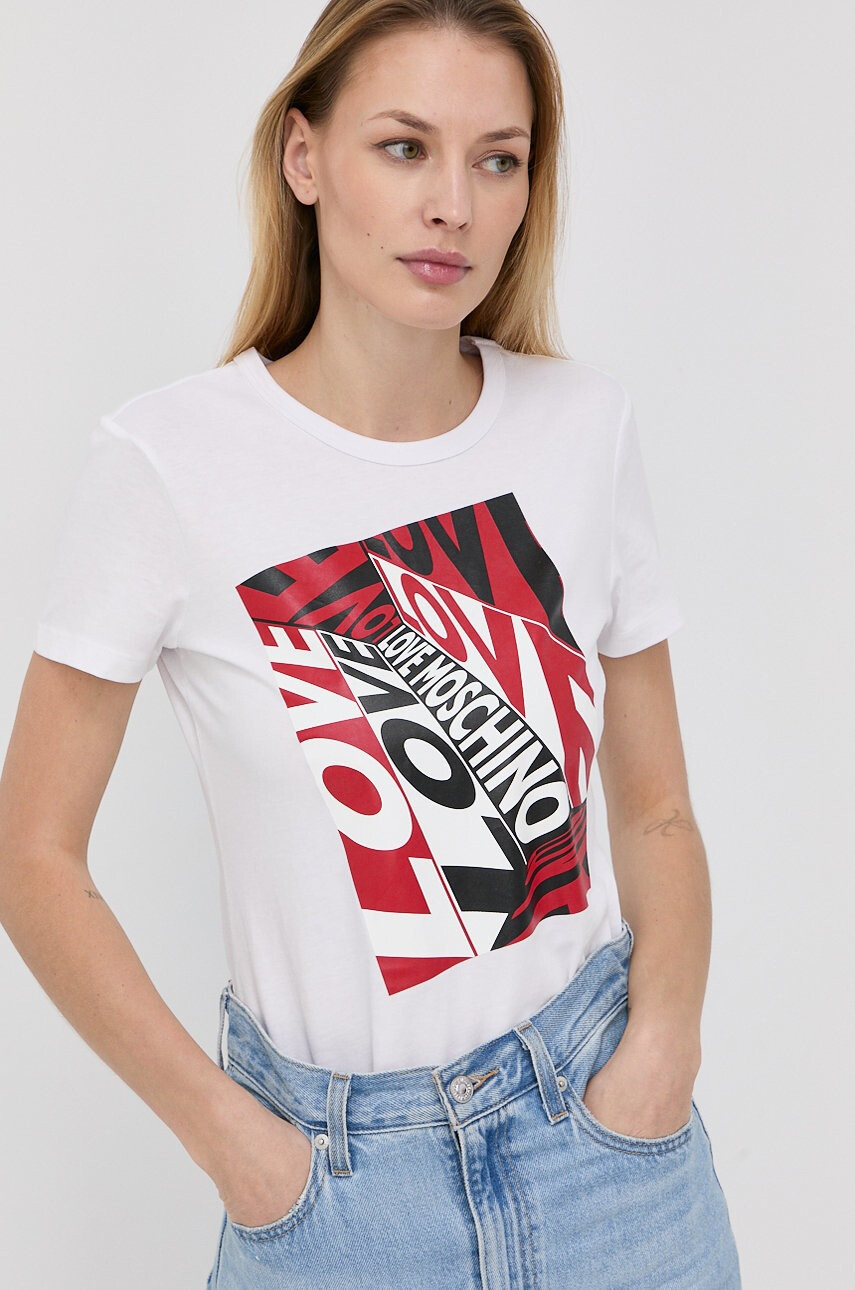Love Moschino Памучна тениска - Pepit.bg