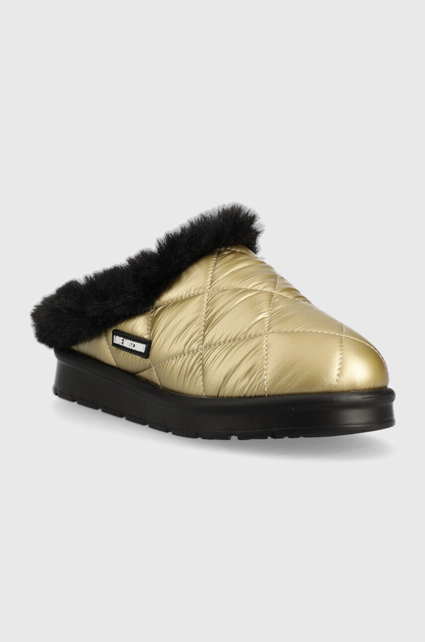 Love Moschino Пантофи в златисто - Pepit.bg