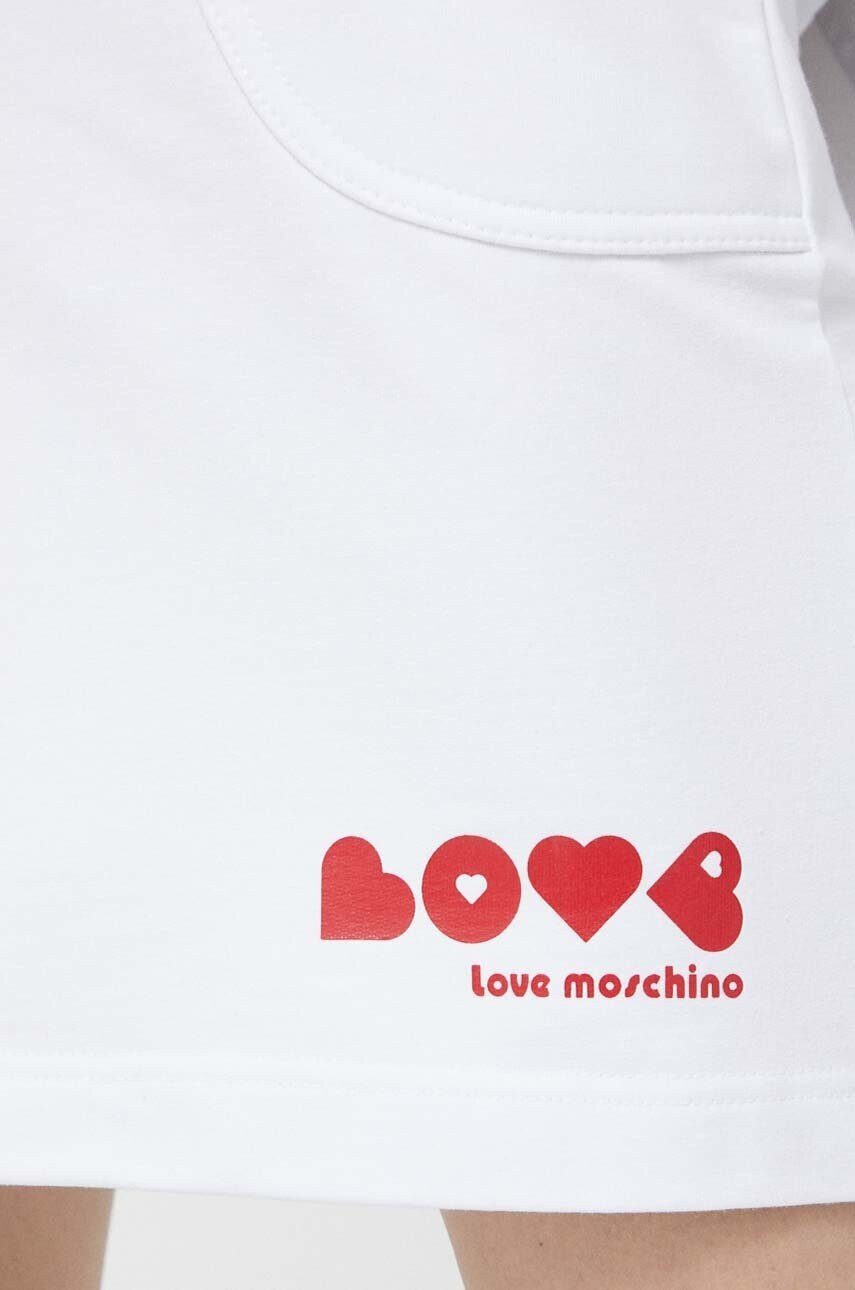 Love Moschino Пола в бяло къс модел разкроен модел - Pepit.bg