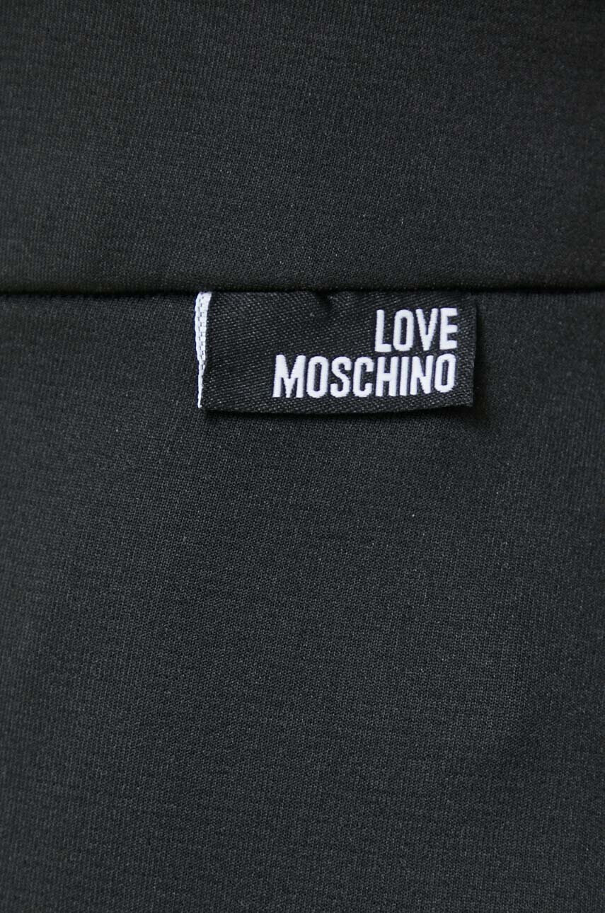 Love Moschino Пола в черно къс модел разкроен модел - Pepit.bg