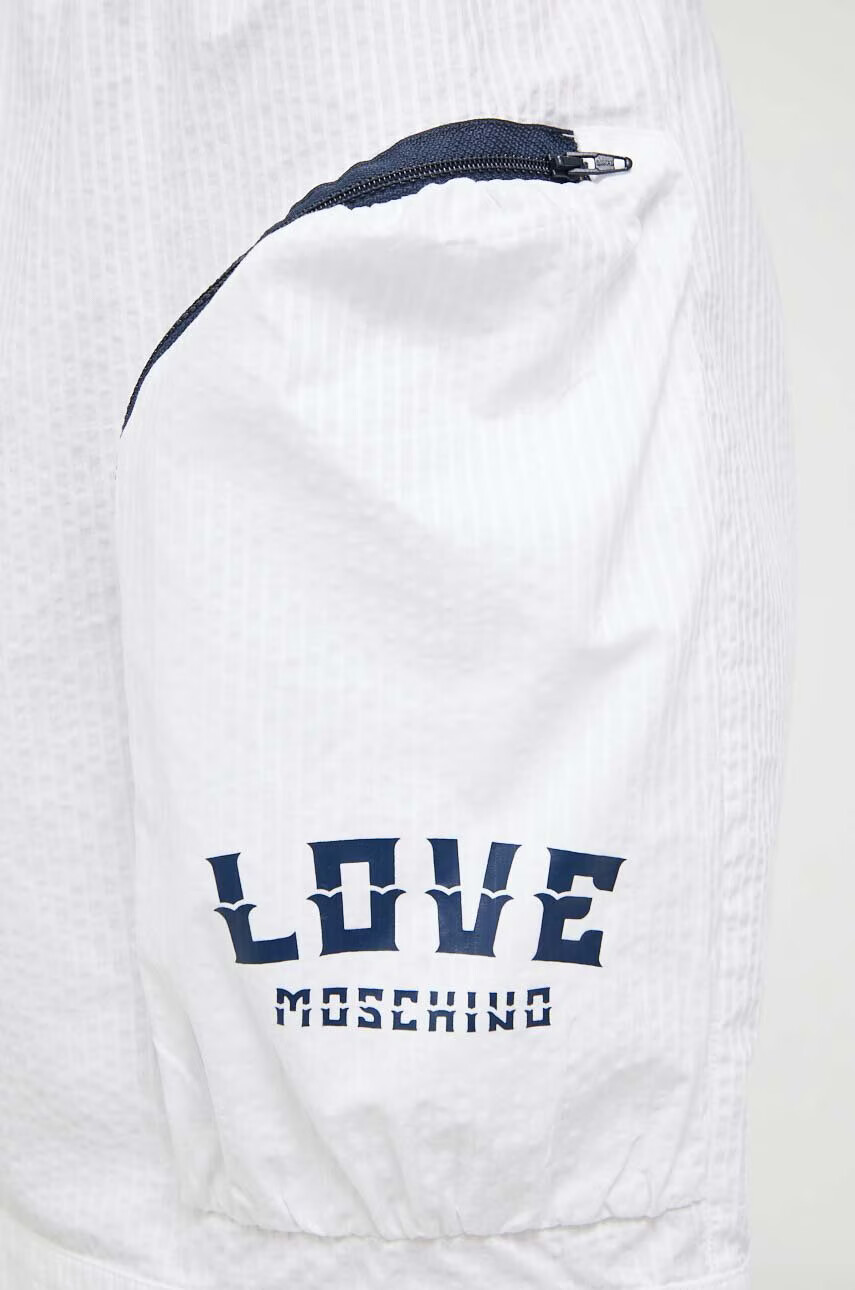 Love Moschino Пола в бяло къс модел със стандартна кройка - Pepit.bg