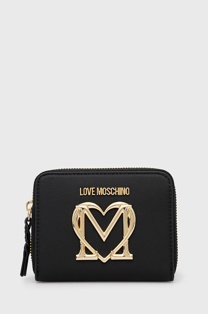 Love Moschino Портфейл дамски в черно - Pepit.bg