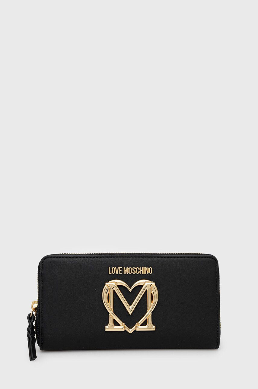 Love Moschino Портфейл дамски в черно - Pepit.bg