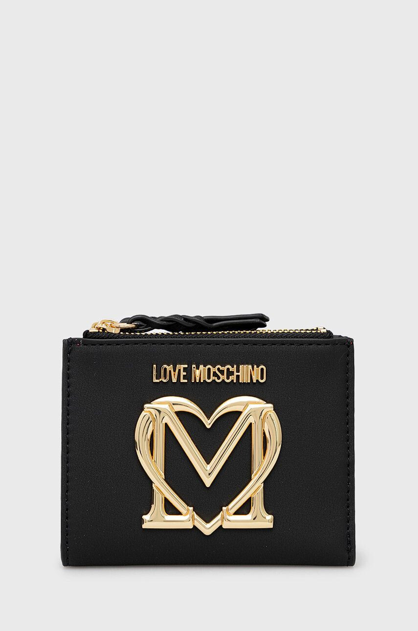 Love Moschino Портфейл дамски в черно - Pepit.bg