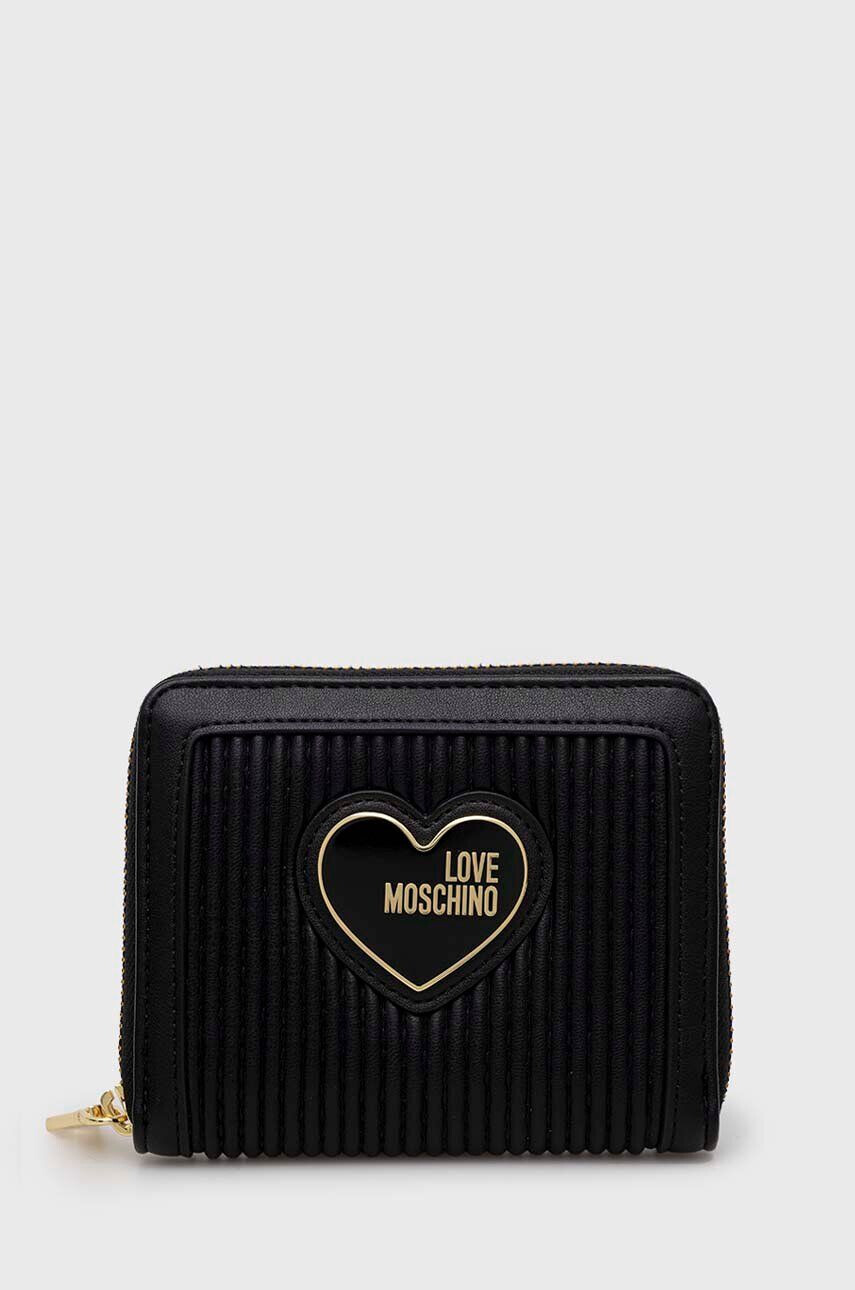 Love Moschino Портмоне дамски в черно - Pepit.bg