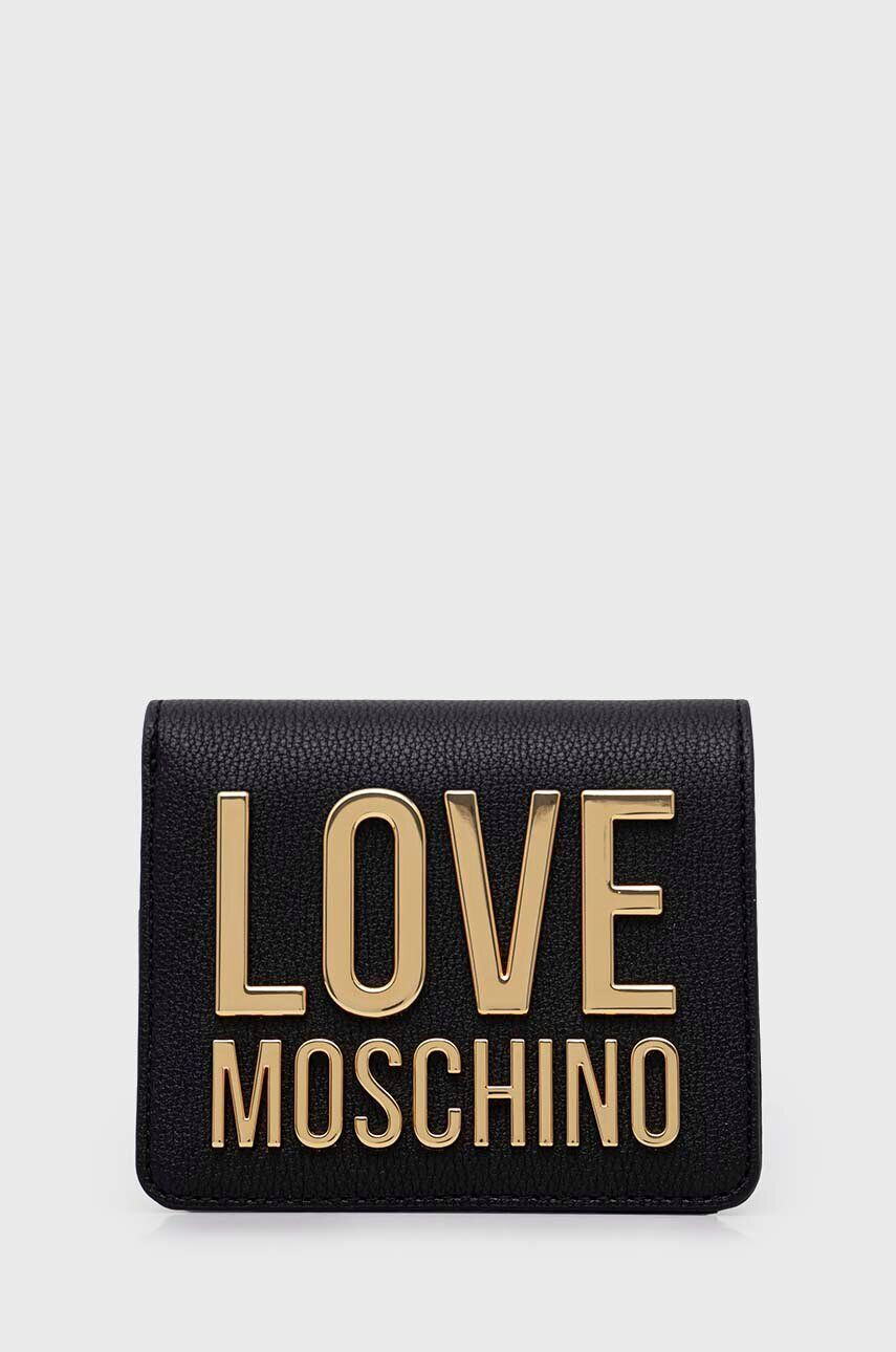 Love Moschino Портмоне дамски в черно - Pepit.bg