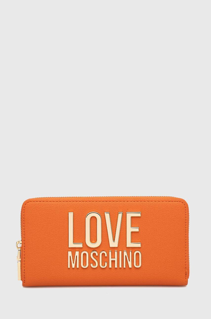 Love Moschino Портмоне дамски в оранжево - Pepit.bg