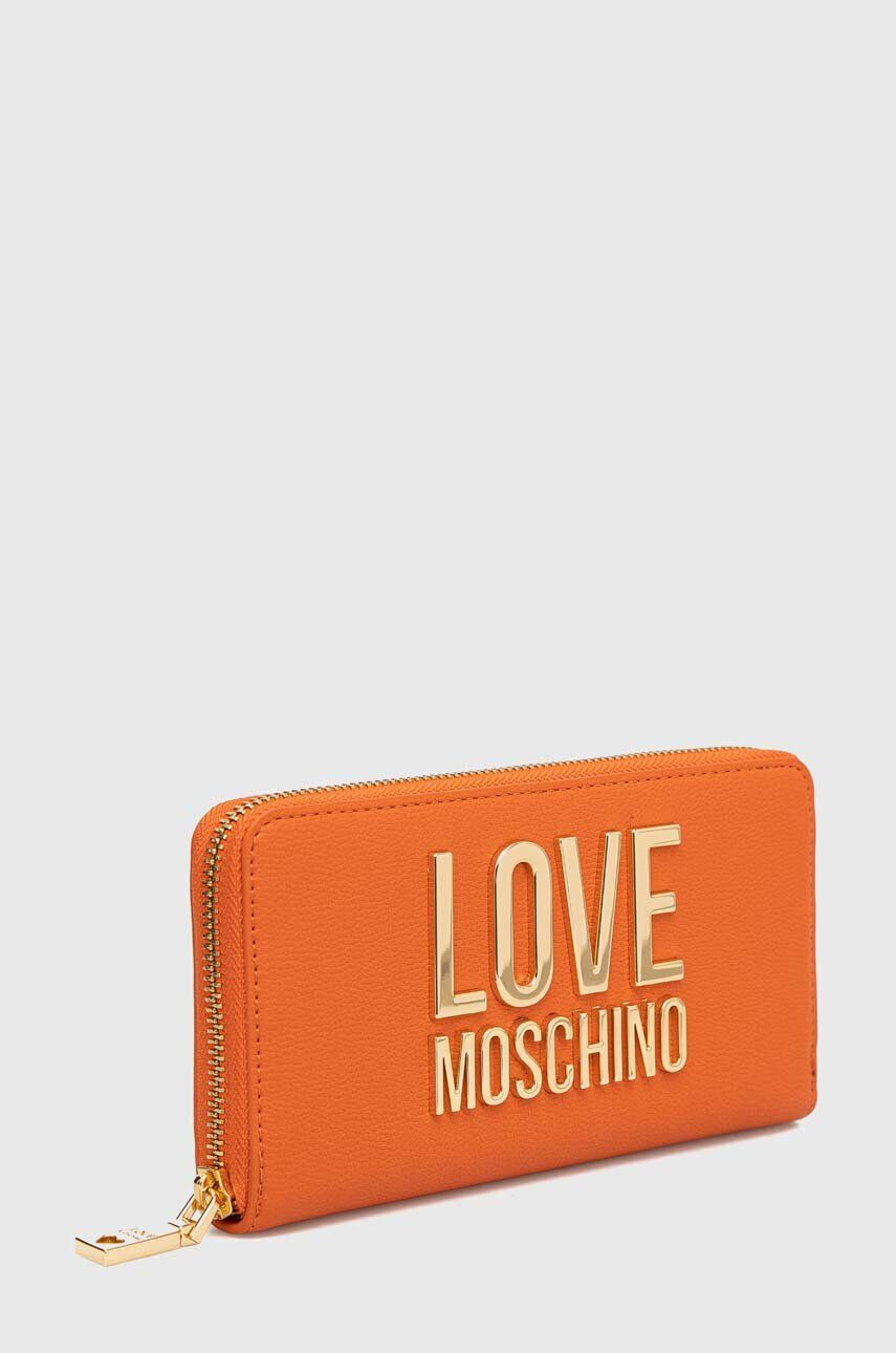 Love Moschino Портмоне дамски в оранжево - Pepit.bg