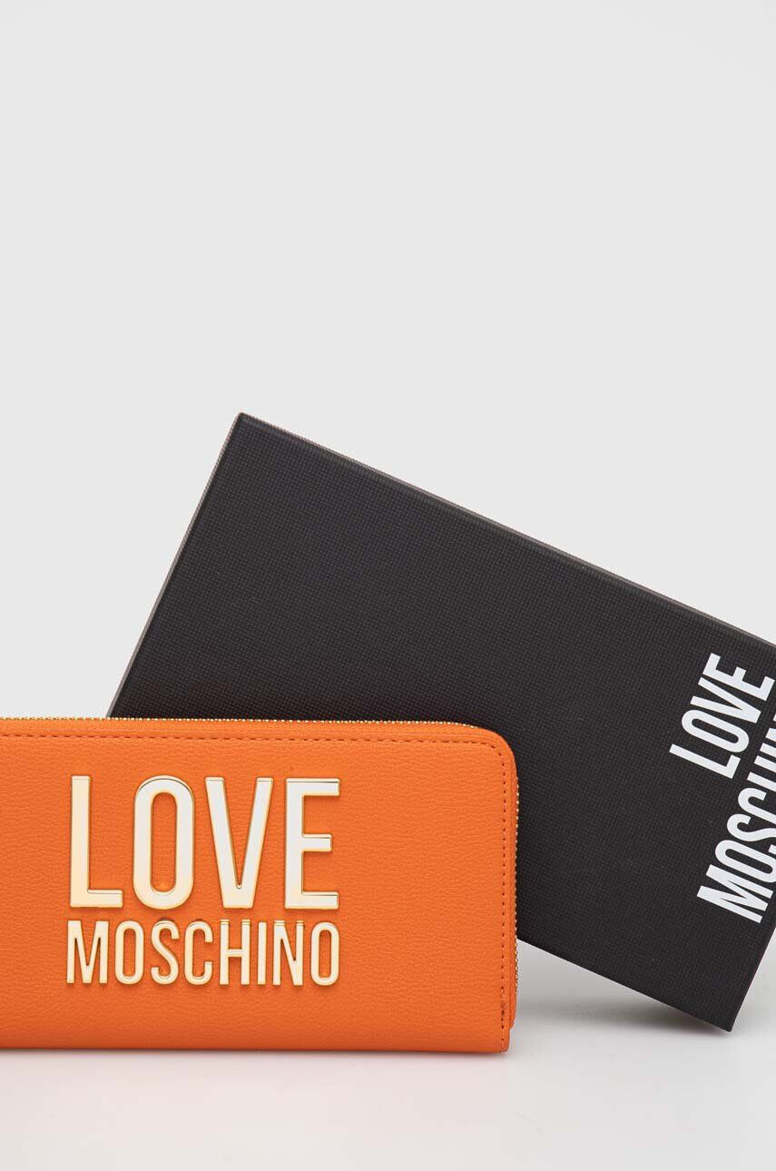 Love Moschino Портмоне дамски в оранжево - Pepit.bg