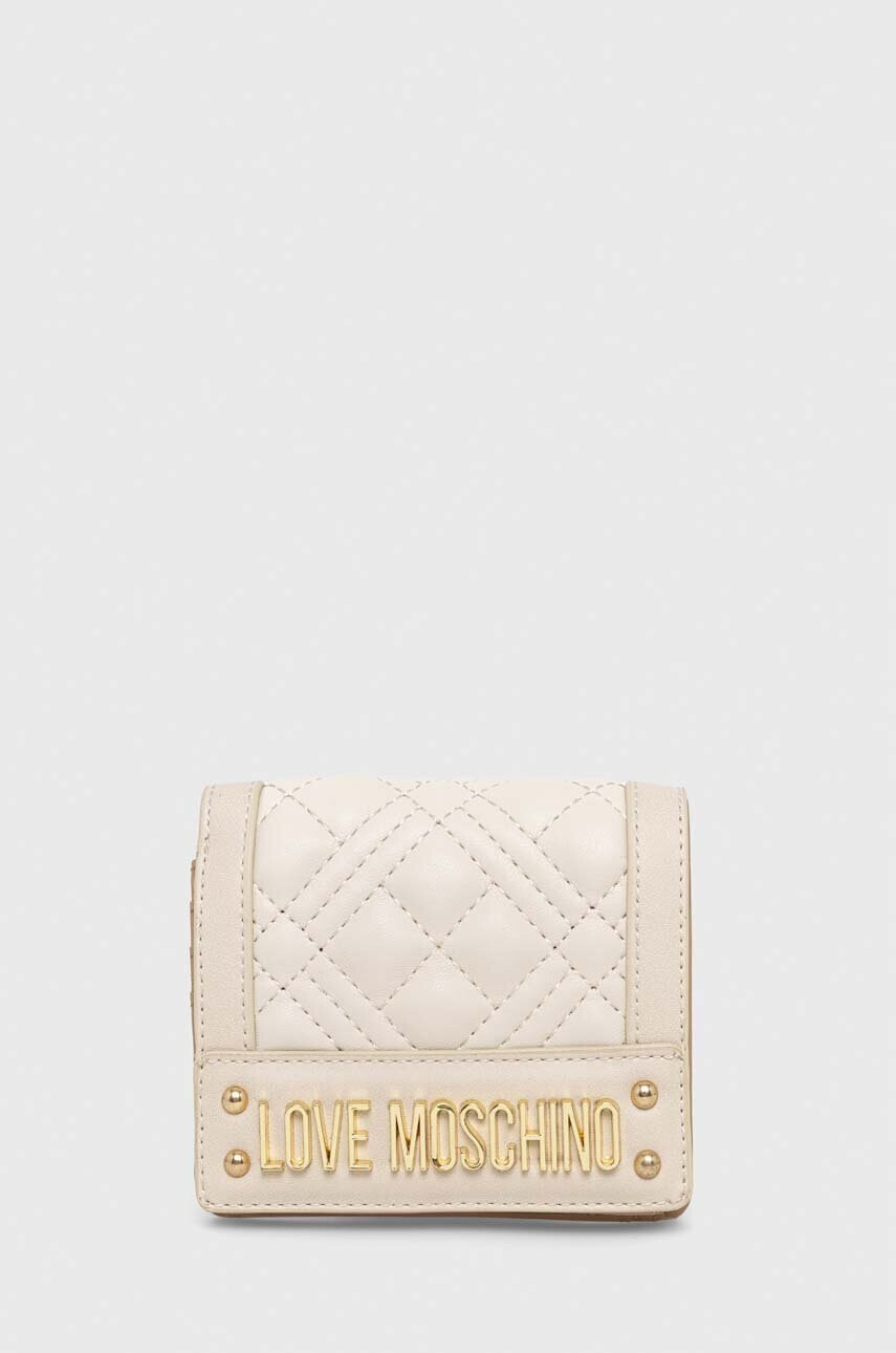 Love Moschino Портмоне дамски в бежово - Pepit.bg