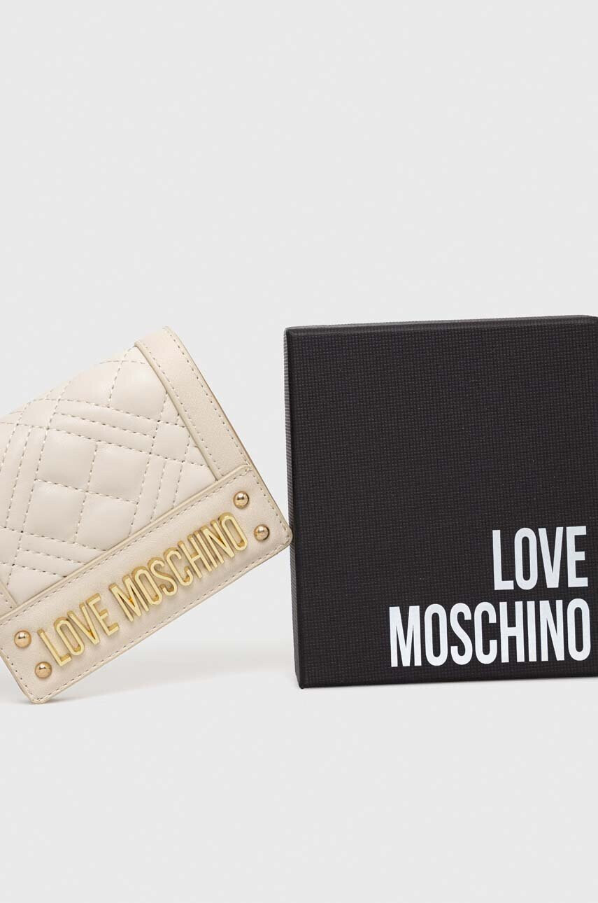 Love Moschino Портмоне дамски в бежово - Pepit.bg