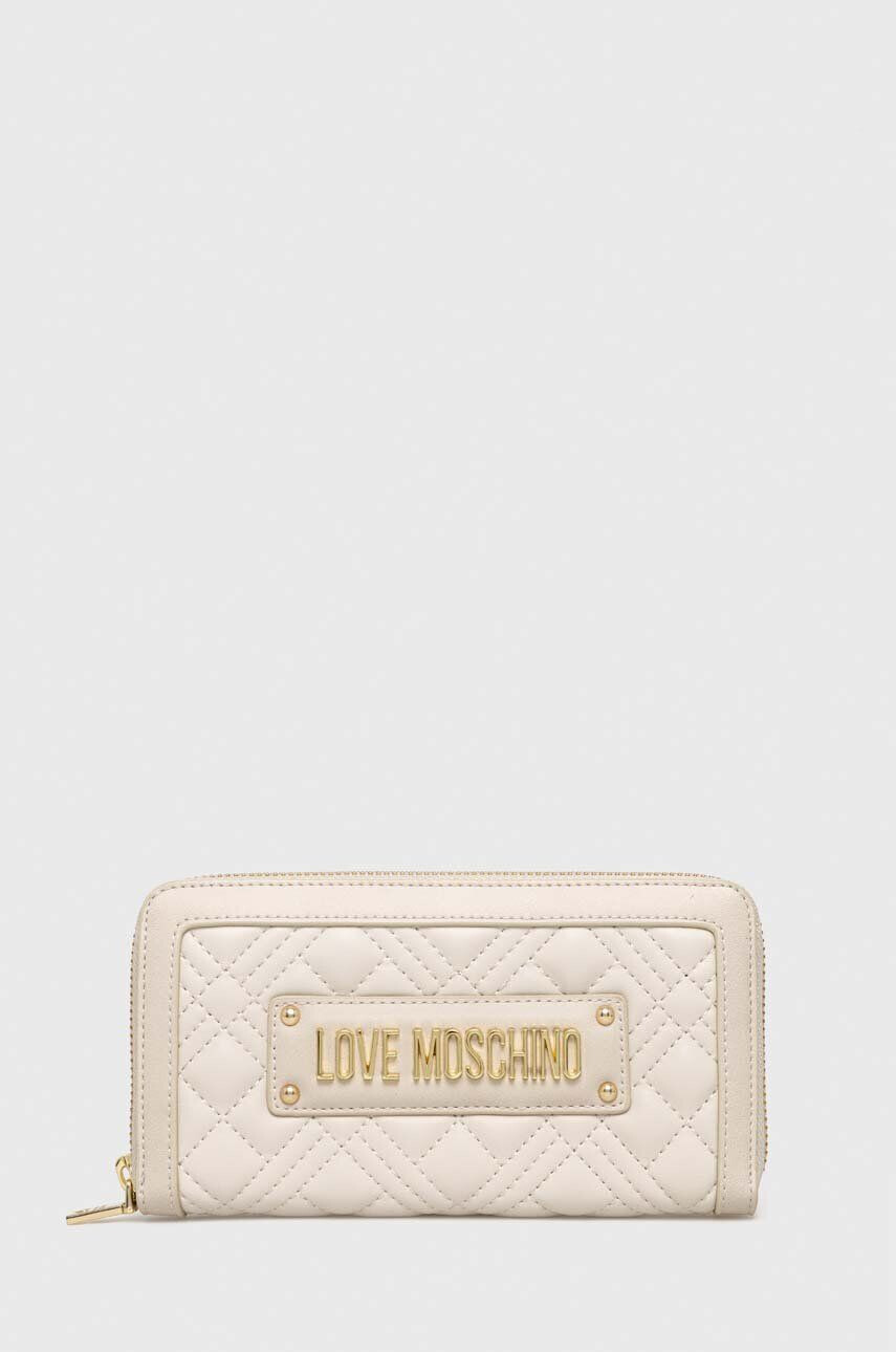 Love Moschino Портмоне дамски в бежово - Pepit.bg