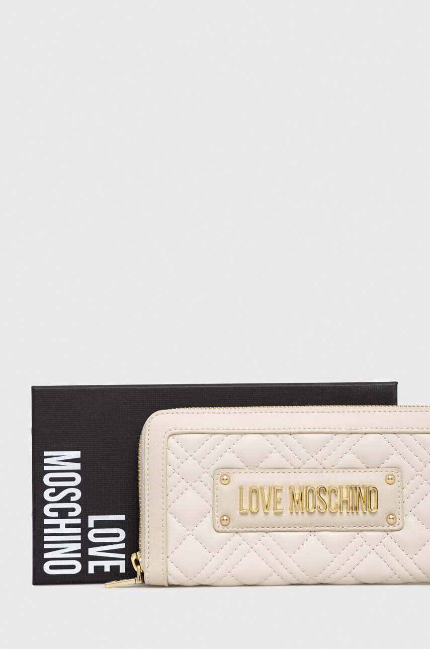 Love Moschino Портмоне дамски в бежово - Pepit.bg