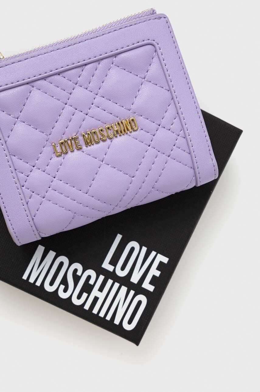 Love Moschino Портмоне дамски в лилаво - Pepit.bg