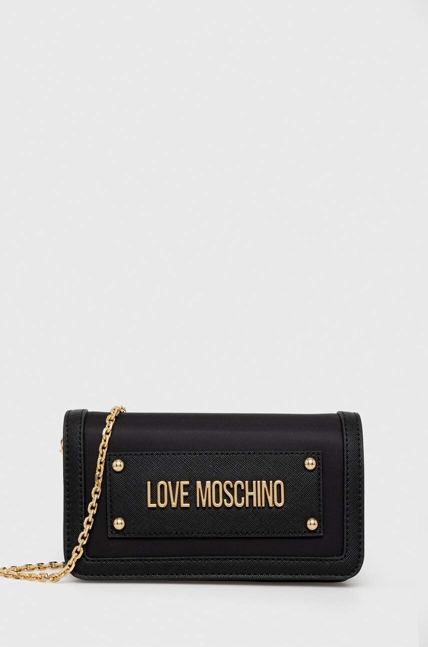 Love Moschino Портмоне дамски в черно - Pepit.bg