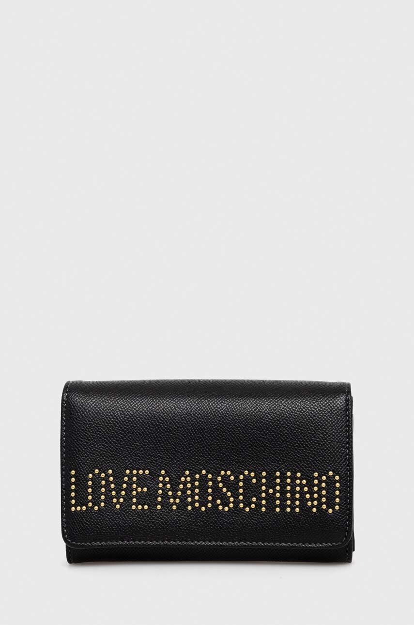 Love Moschino Портмоне дамски в черно - Pepit.bg