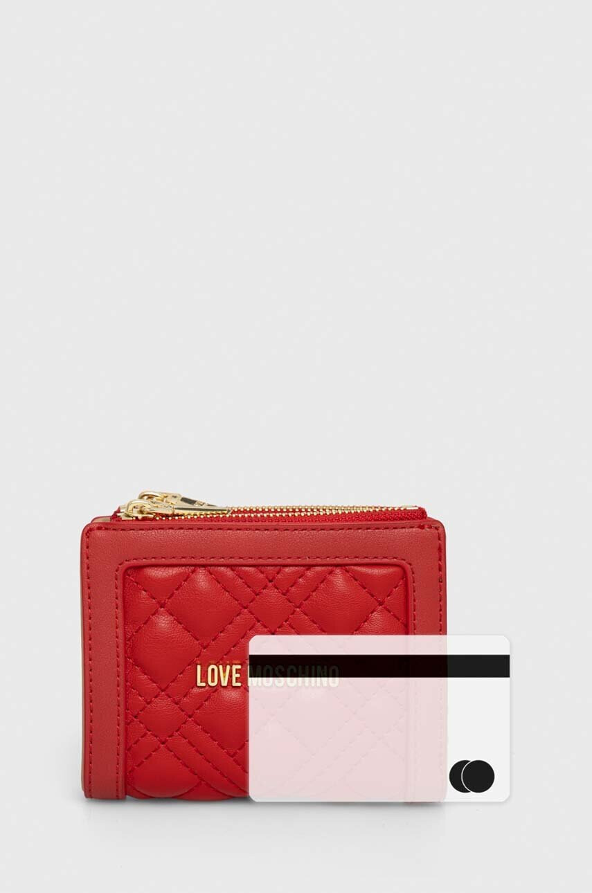 Love Moschino Портмоне дамски в червено - Pepit.bg
