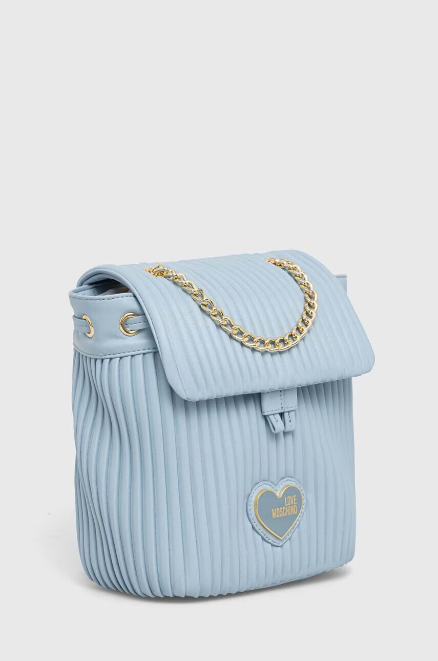 Love Moschino Раница в синьо малък размер с апликация - Pepit.bg