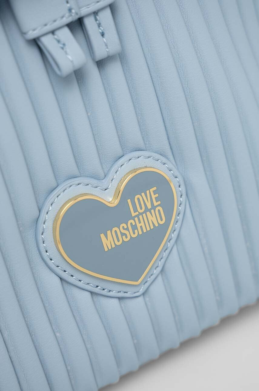 Love Moschino Раница в синьо малък размер с апликация - Pepit.bg