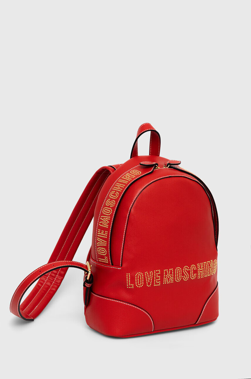 Love Moschino Раница в червено малък размер с апликация - Pepit.bg