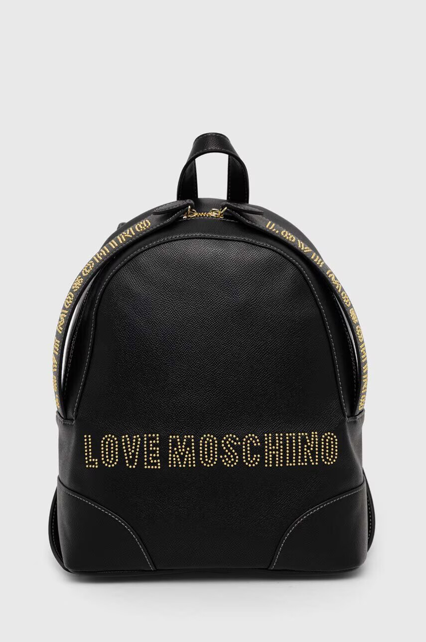 Love Moschino Раница в черно малък размер с апликация - Pepit.bg