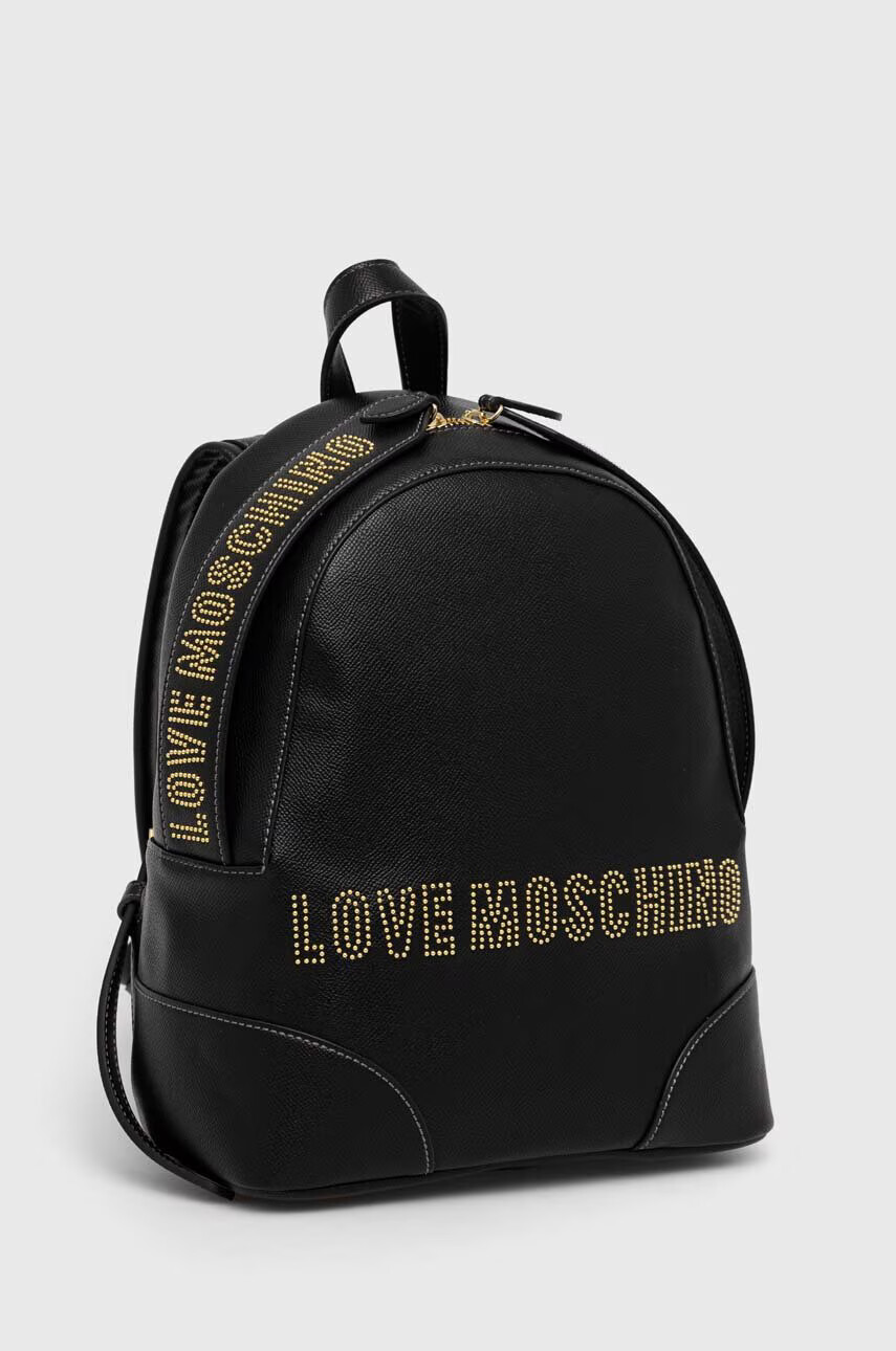 Love Moschino Раница в черно малък размер с апликация - Pepit.bg