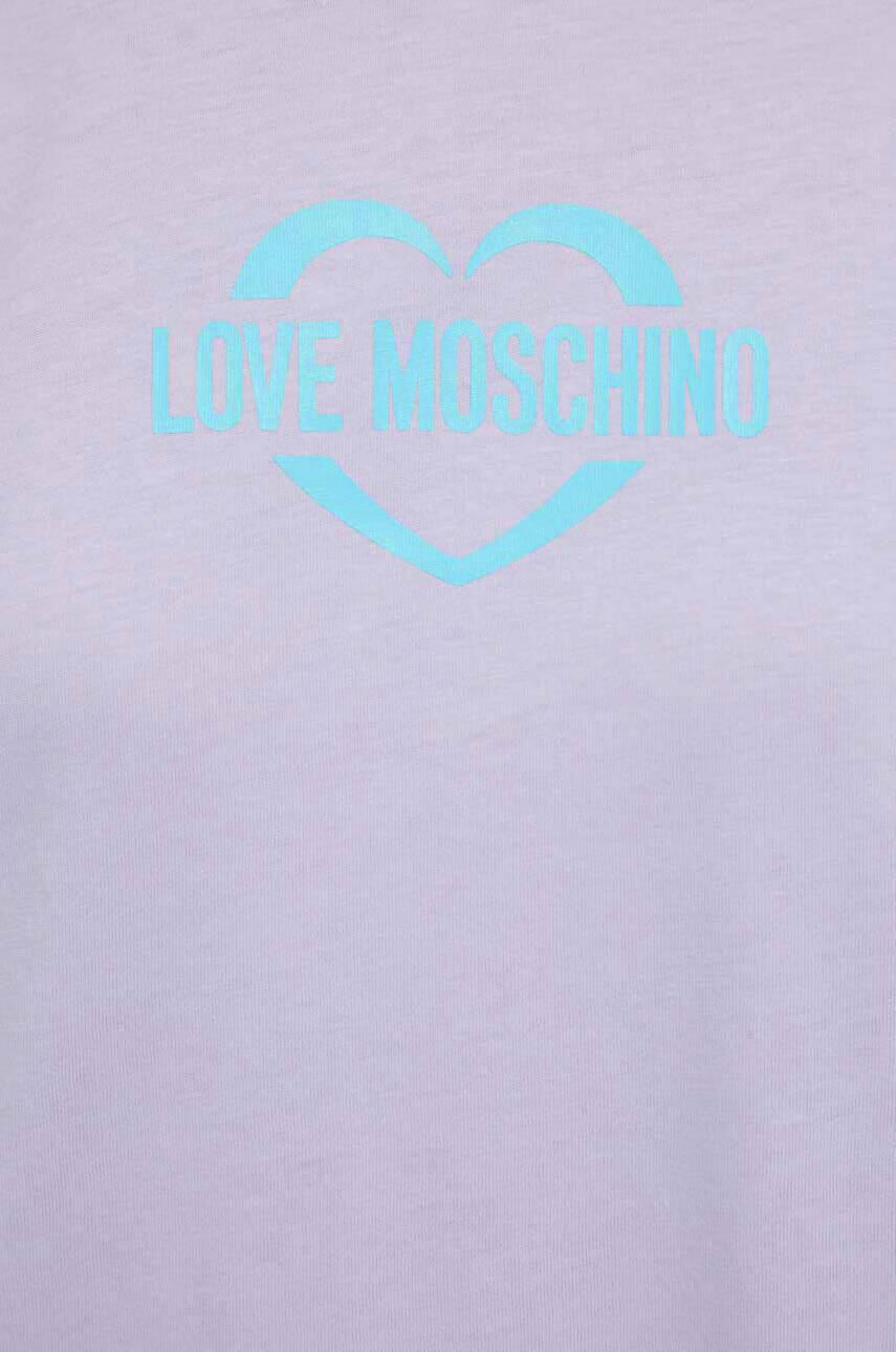 Love Moschino Рокля в лилаво къс модел с уголемена кройка - Pepit.bg