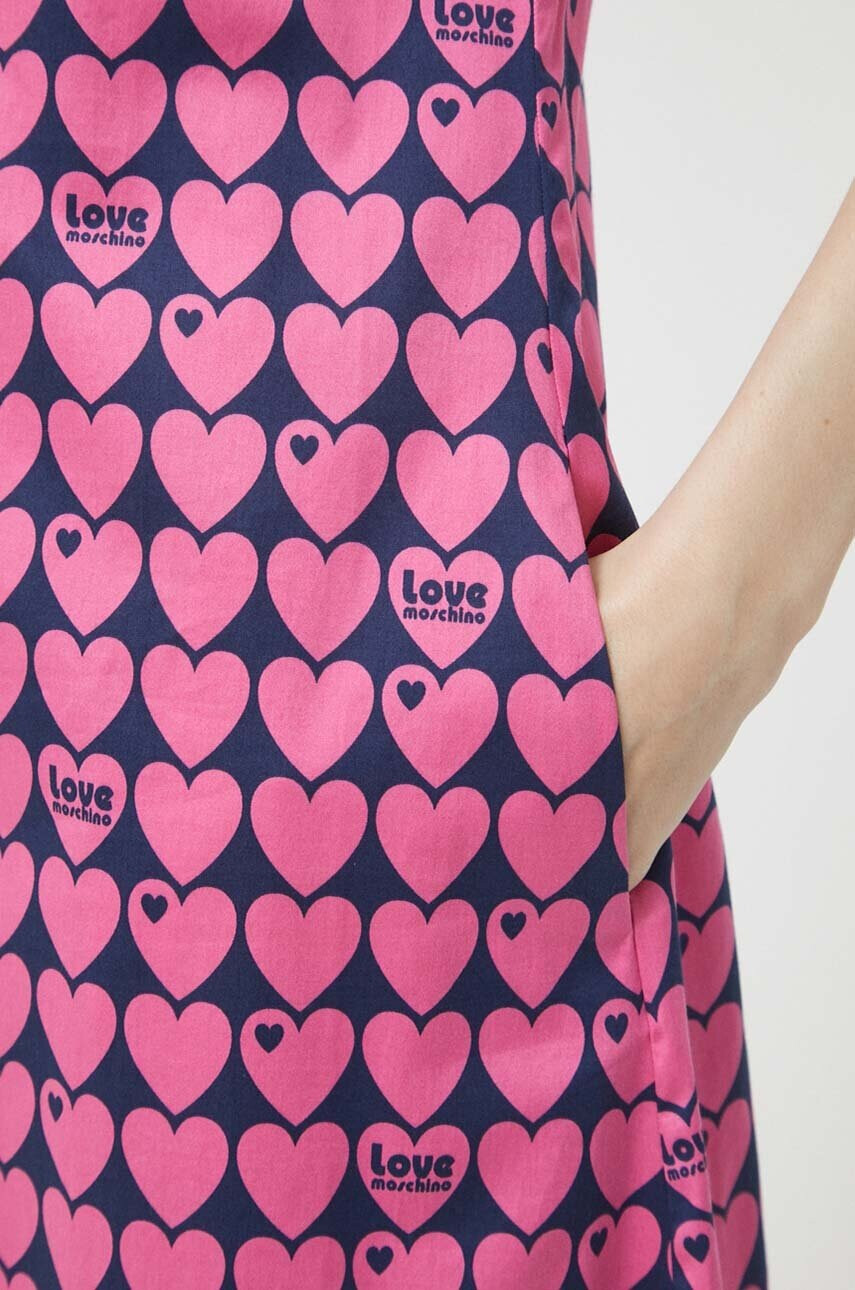 Love Moschino Рокля в розово дълъг модел разкроен модел - Pepit.bg