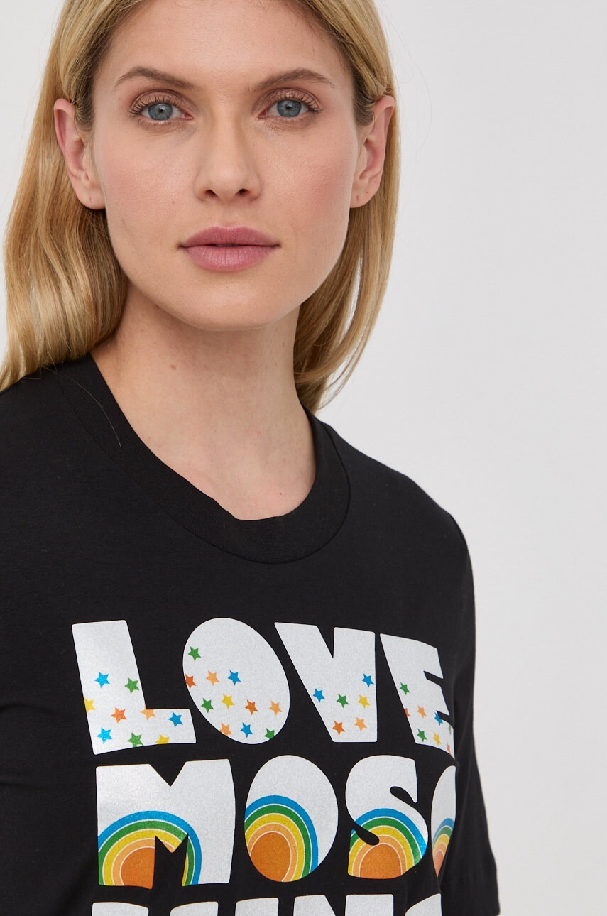 Love Moschino Рокля в черно къс модел със стандартна кройка - Pepit.bg