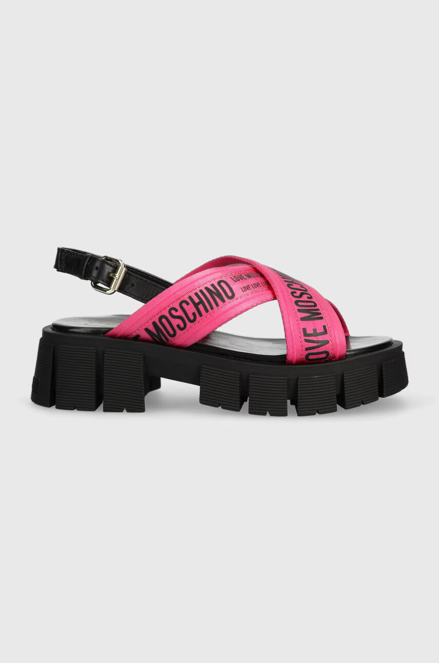 Love Moschino Сандали в розово с платформа JA16186G0GIX261A - Pepit.bg
