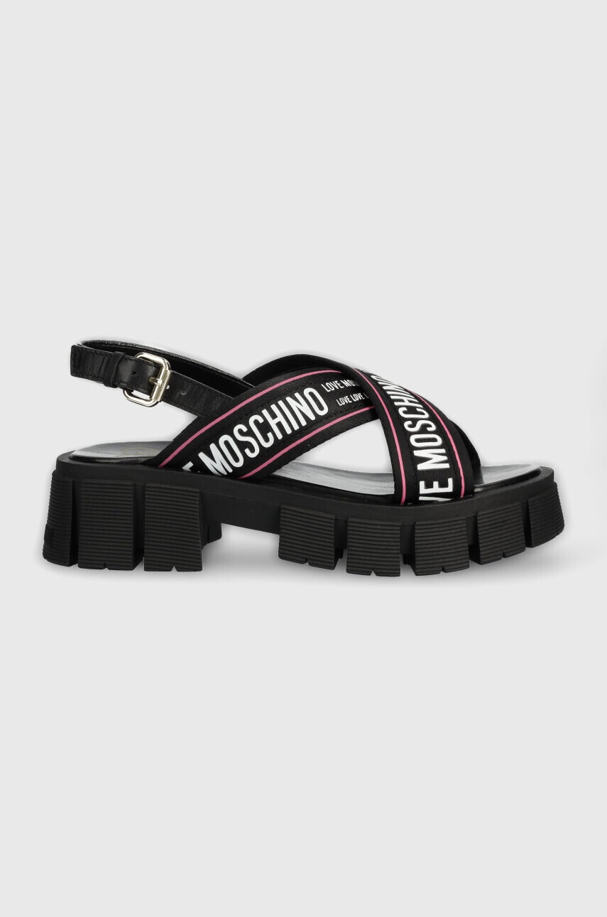 Love Moschino Сандали в черно с платформа JA16186G0GIX200A - Pepit.bg