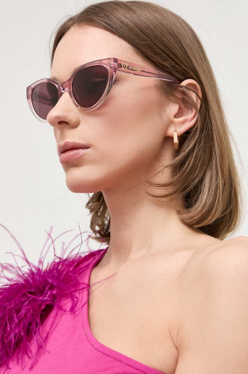 Love Moschino Слънчеви очила в розово - Pepit.bg