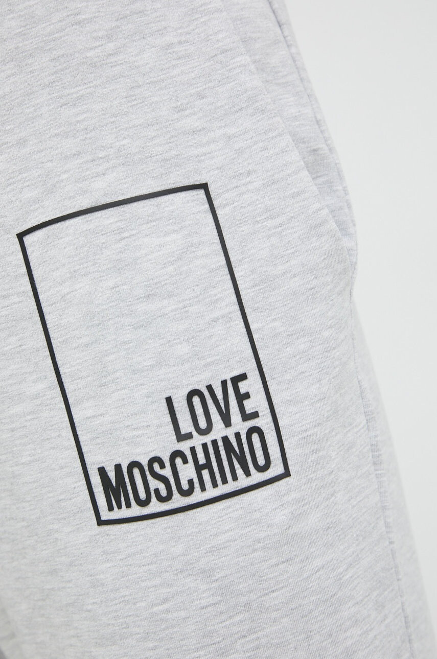 Love Moschino Спортен панталон в сиво с принт - Pepit.bg
