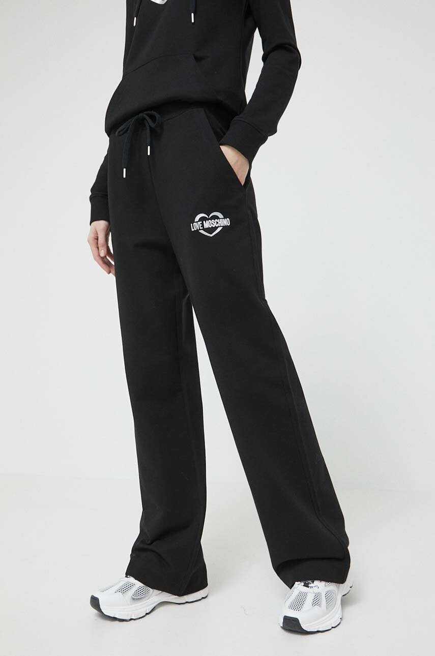 Love Moschino Спортен панталон в черно - Pepit.bg