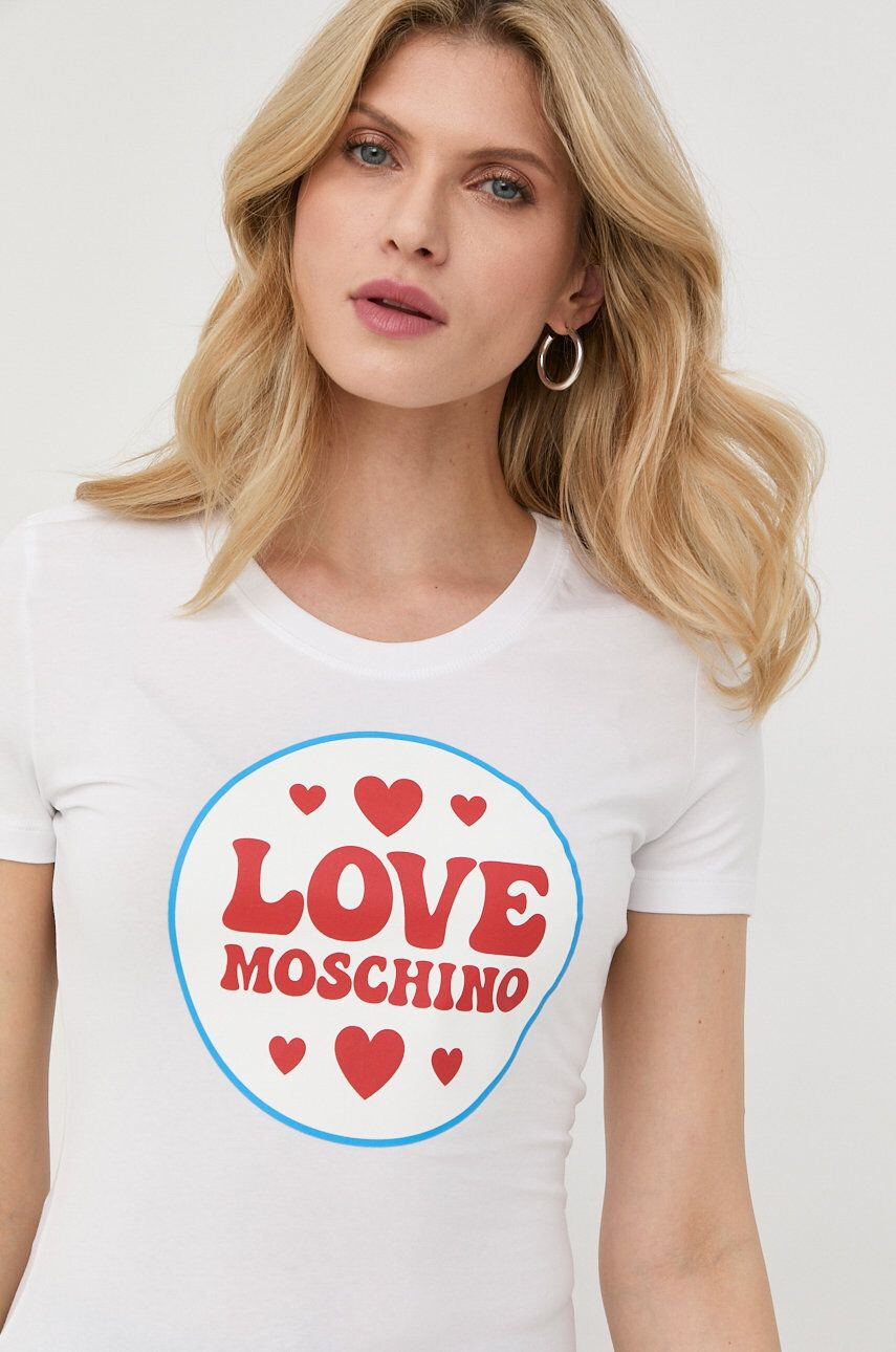 Love Moschino Тениска в бяло - Pepit.bg