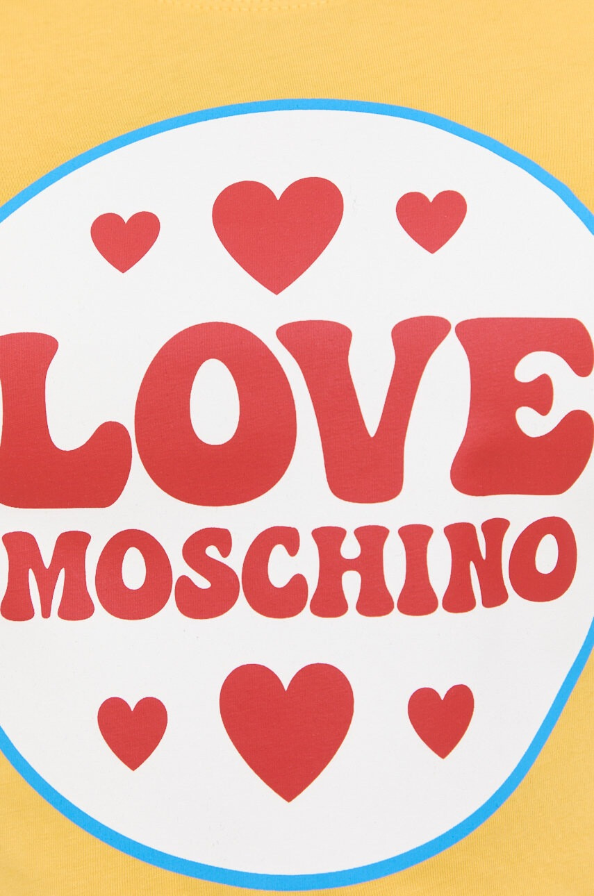 Love Moschino Тениска в жълто - Pepit.bg