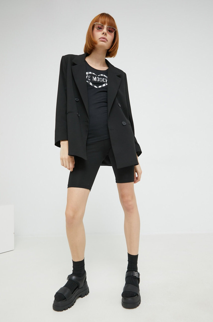 Love Moschino Тениска в черно - Pepit.bg