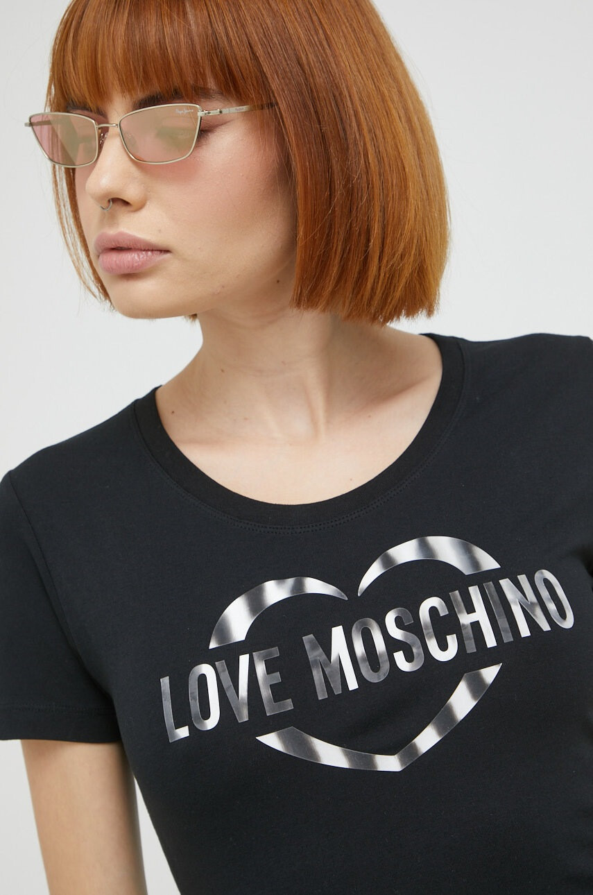 Love Moschino Тениска в черно - Pepit.bg