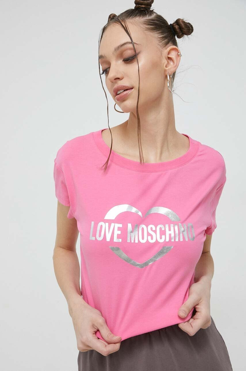 Love Moschino Тениска в розово - Pepit.bg