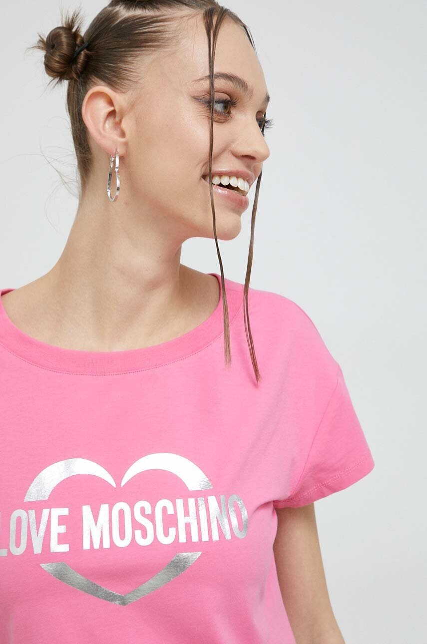 Love Moschino Тениска в розово - Pepit.bg