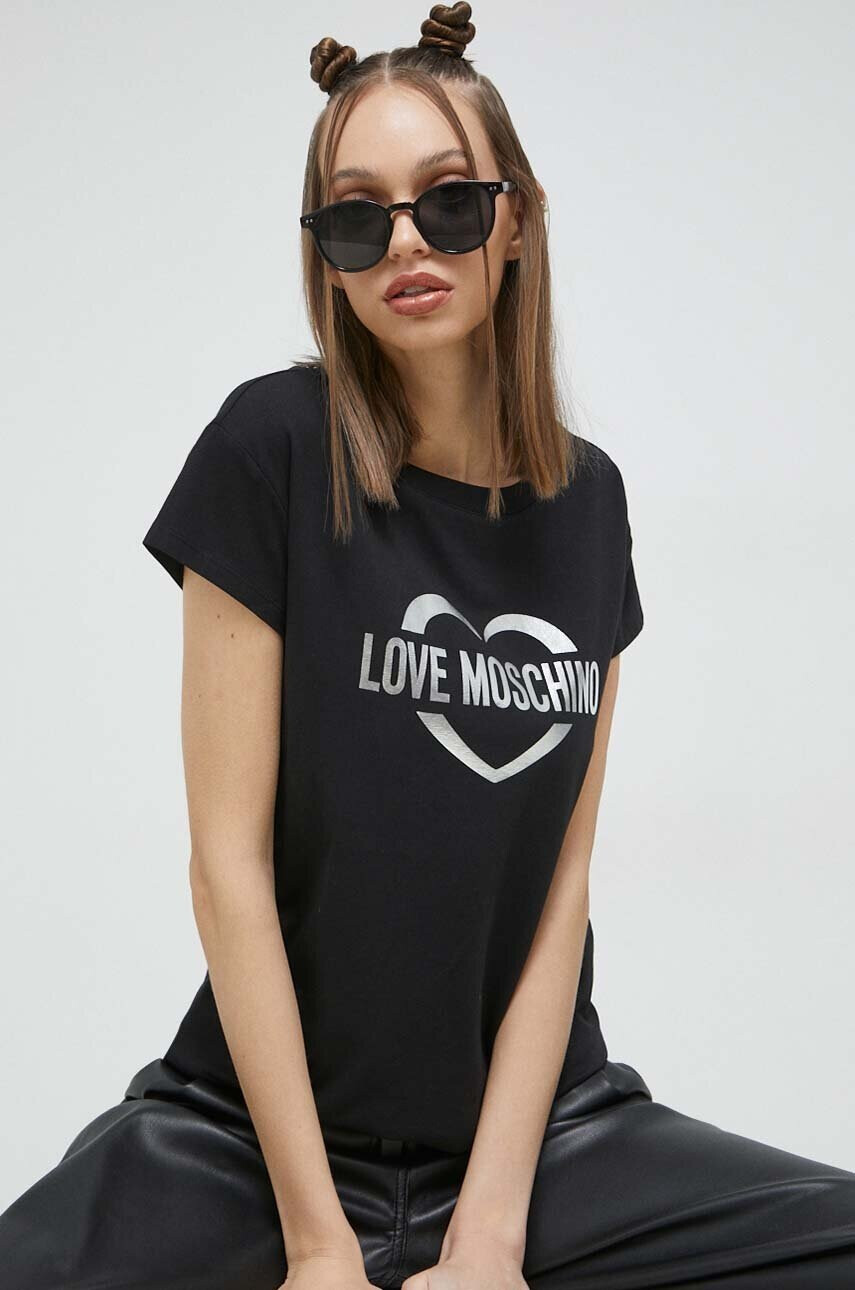 Love Moschino Тениска в черно - Pepit.bg