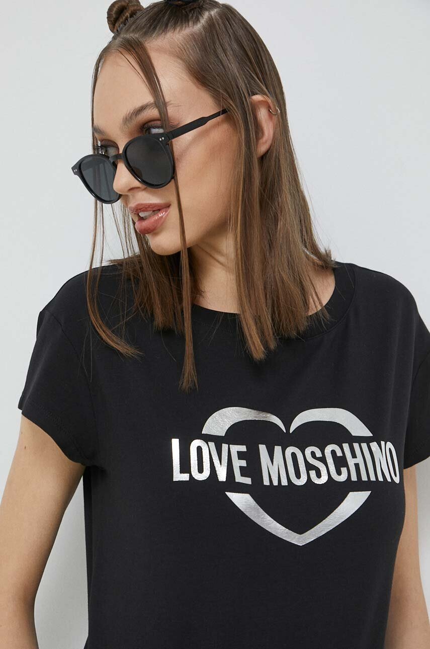 Love Moschino Тениска в черно - Pepit.bg