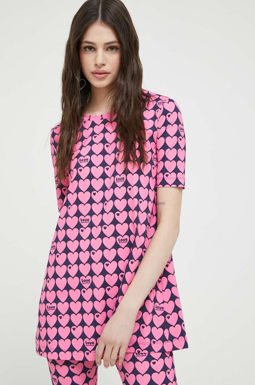 Love Moschino Тениска в розово - Pepit.bg