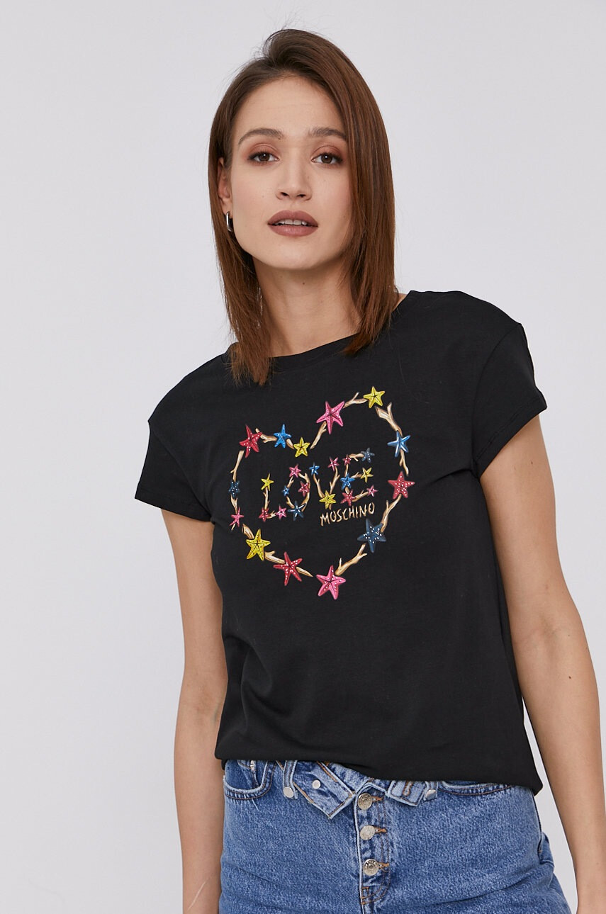 Love Moschino Тениска дамска в черно - Pepit.bg